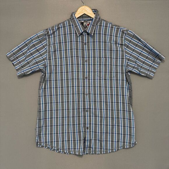 Anchor Blue Men’s Button Up Plaid Shirt Size XL 2000s Skater Style - Picture 1 of 6